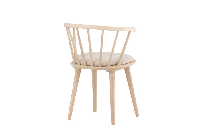 Venture Home Bobby Dining Chair with Cushion 2-pack - Whitewash Rubber Wood / Beige