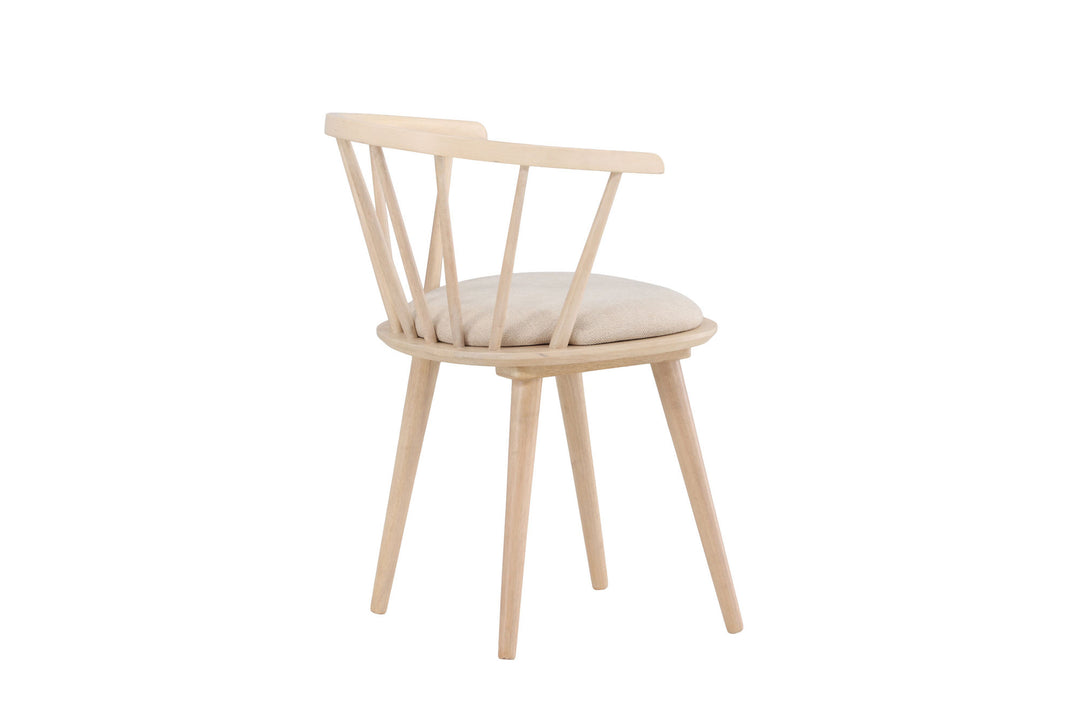 Venture Home Bobby Dining Chair with Cushion 2-pack - Whitewash Rubber Wood / Beige
