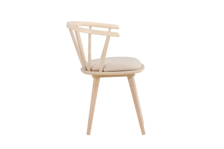 Venture Home Bobby Dining Chair with Cushion 2-pack - Whitewash Rubber Wood / Beige