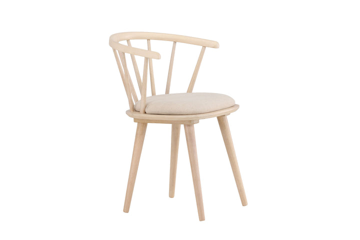 Venture Home Bobby Dining Chair with Cushion 2-pack - Whitewash Rubber Wood / Beige