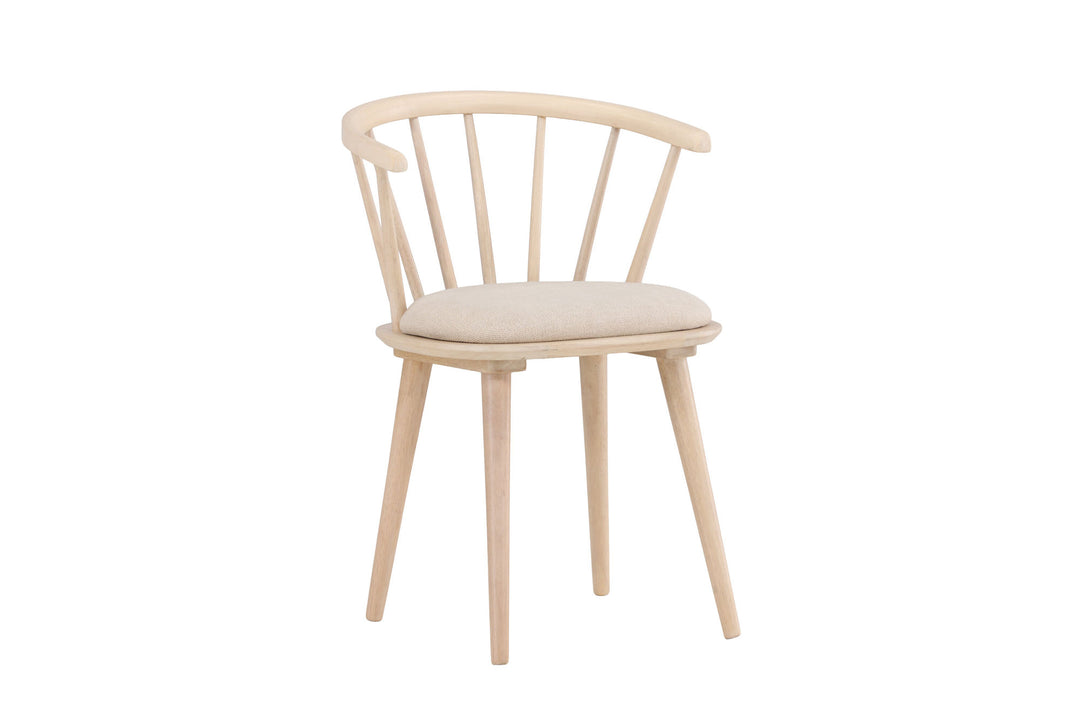 Venture Home Bobby Dining Chair with Cushion 2-pack - Whitewash Rubber Wood / Beige