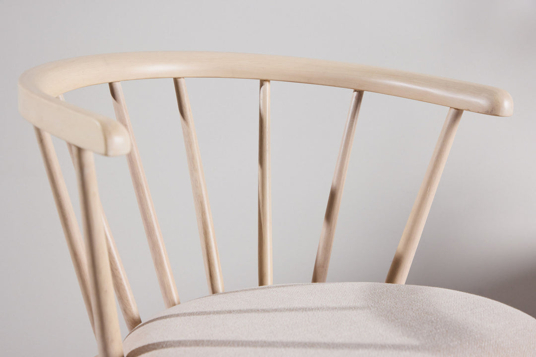 Venture Home Bobby Dining Chair with Cushion 2-pack - Whitewash Rubber Wood / Beige