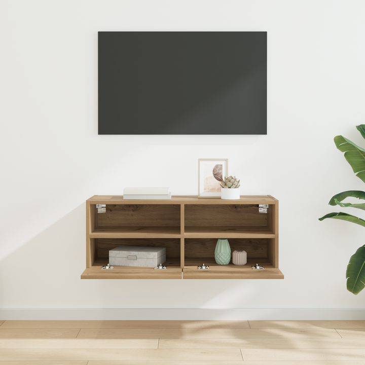 TV vægskab Artisan Egetræ 80 x 30 x 30 cm Konstrueret træ