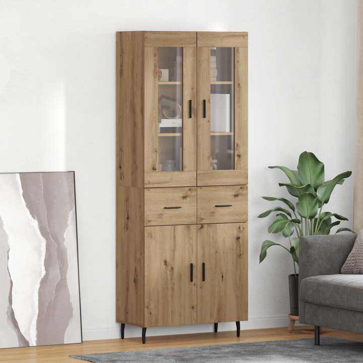 Highboard med skuffe 2 pcs Artisan Egetræ Konstrueret træ