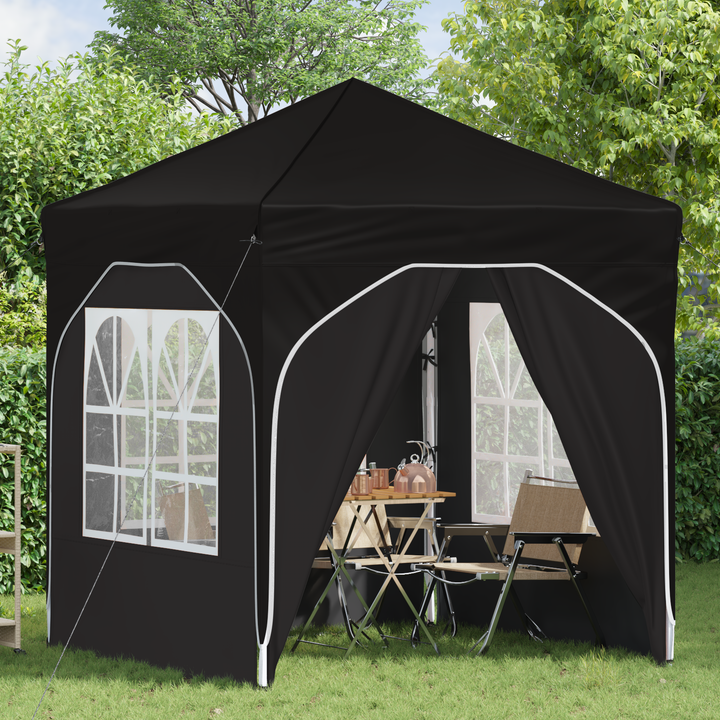 Pop-up Festtelt 192 x 192 x 245 cm Sort