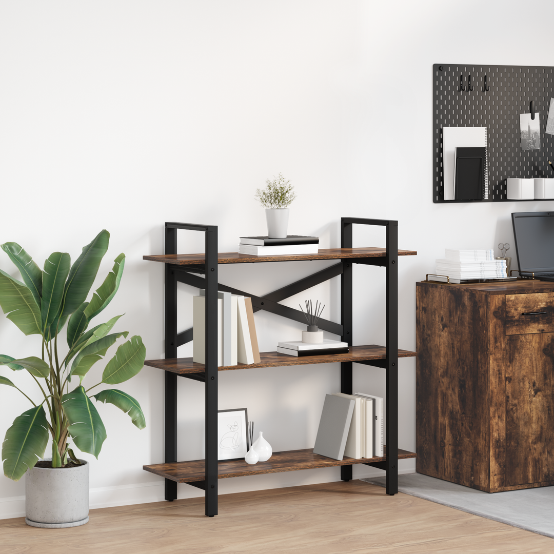 Bogreol Røget eg 100 x 33,5 x 102 cm Konstrueret træ