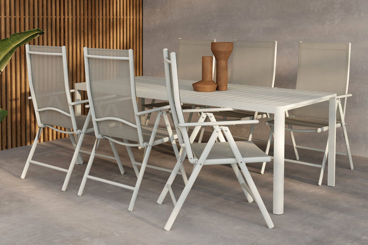 Venture Home Giardini Dining Table  - Beige + Break Diningchair - Beige x 6