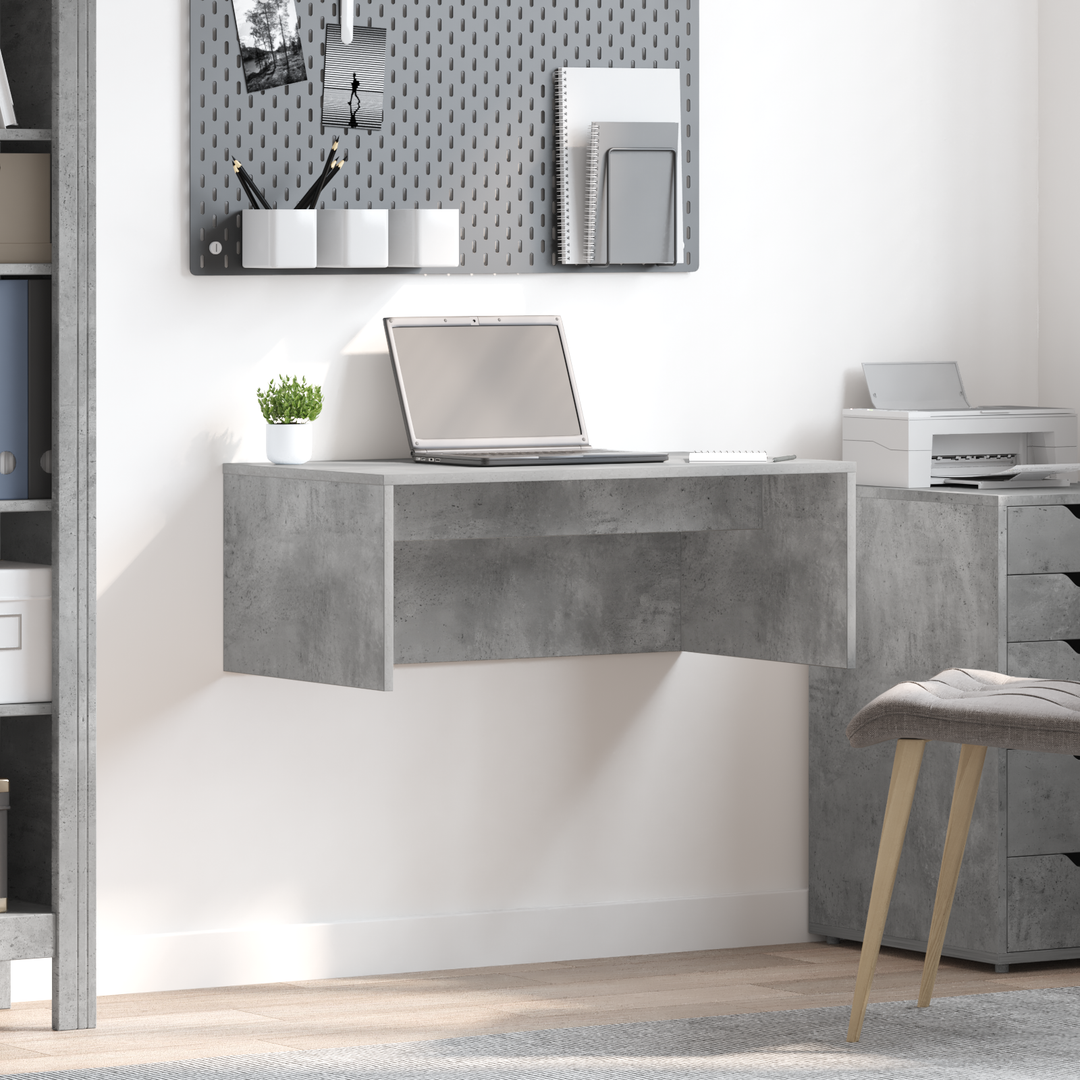 Væghængt skrivebord Beton Grå 80 x 45 x 30 cm Konstrueret træ