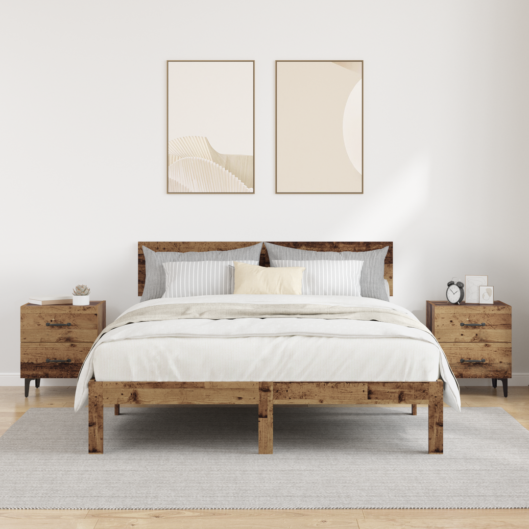 Sengeskab 2 pcs Gammelt træ 40 x 35 x 47,5 cm Konstrueret træ