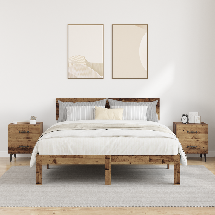 Sengeskab 2 pcs Gammelt træ 40 x 35 x 47,5 cm Konstrueret træ