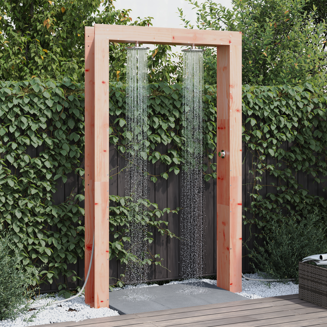 Udendørs bruser 226 cm Massiv Douglas træ og rustfrit stål