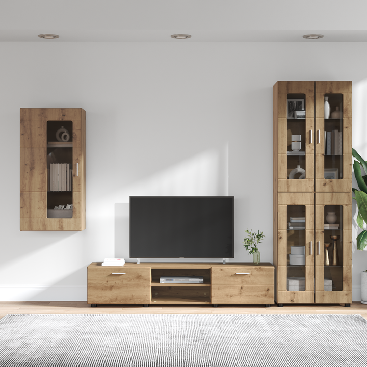 TV-møbelsæt med dør FLORIN 3 pcs Artisan Egetræ Konstrueret træ