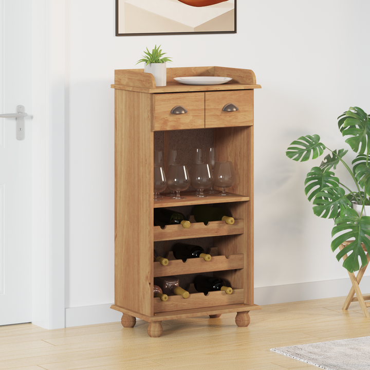 Vinskab ASKIM Honning Voks 57 x 37 x 114 cm Massiv fyrretræ