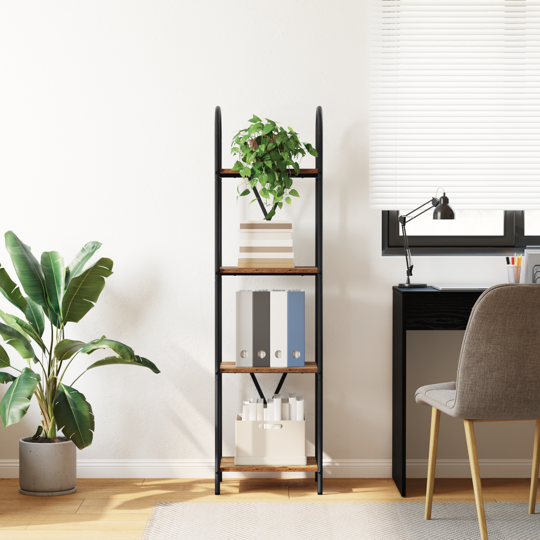 Bogreol Gammelt træ 40 x 30 x 146 cm Konstrueret træ