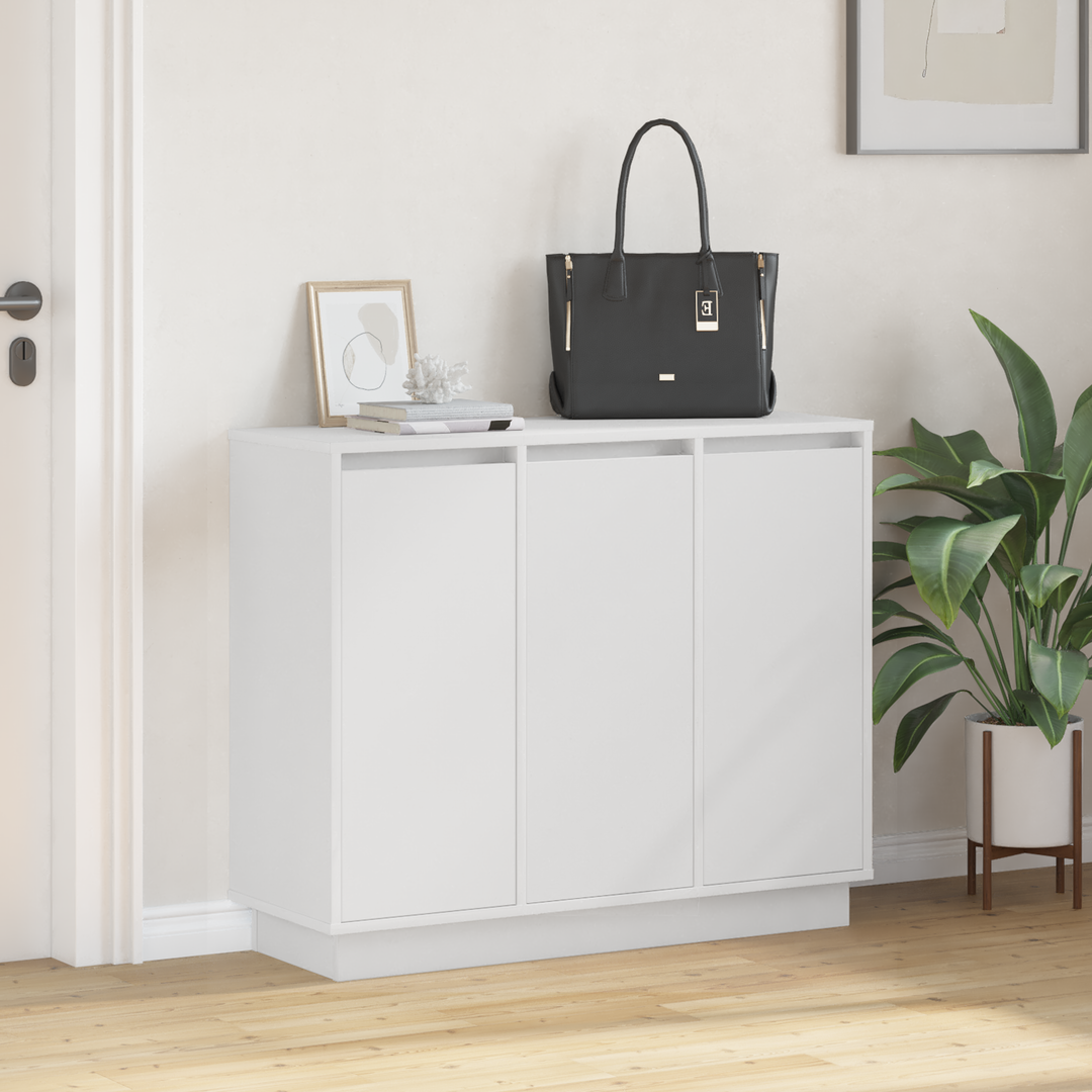 LED Sideboard Hvid 90 x 32 x 75 cm Konstrueret træ