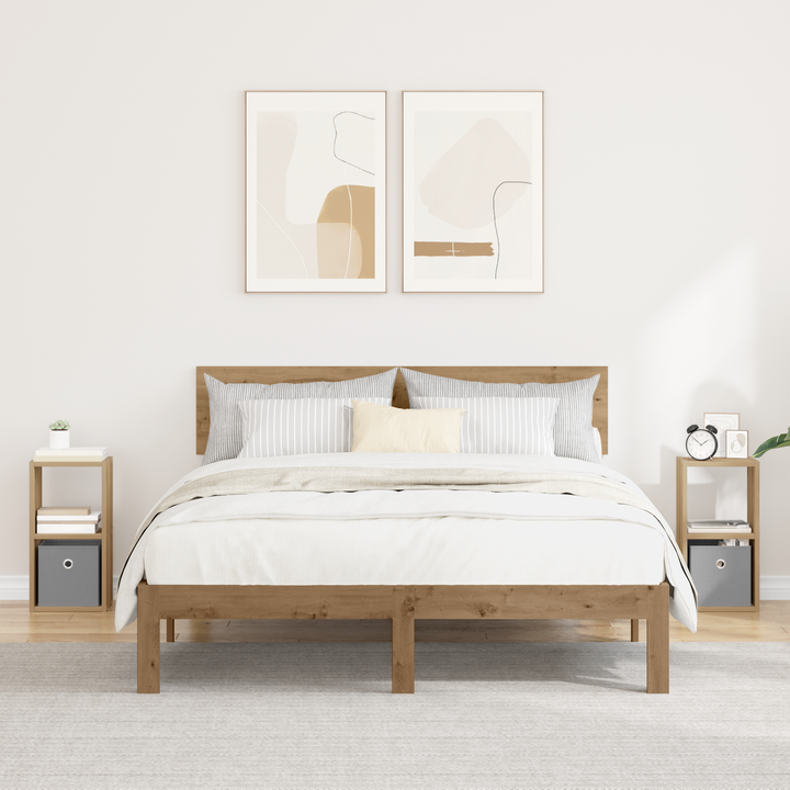 Sengebord med skuffe 2 pcs Artisan Egetræ 25,5 x 22 x 49,5 cm