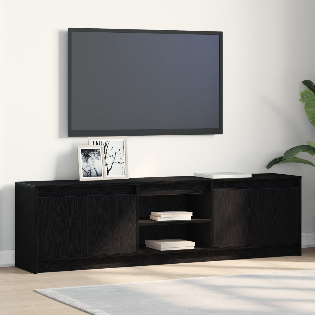TV Enheder 2 pcs Sort 180 x 34 x 50 cm Konstrueret træ