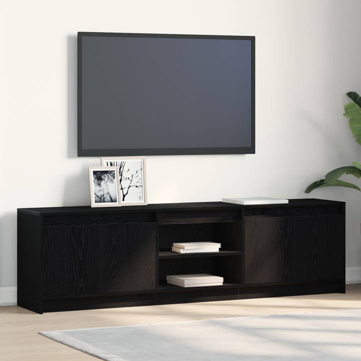 TV Enheder 2 pcs Sort 180 x 34 x 50 cm Konstrueret træ
