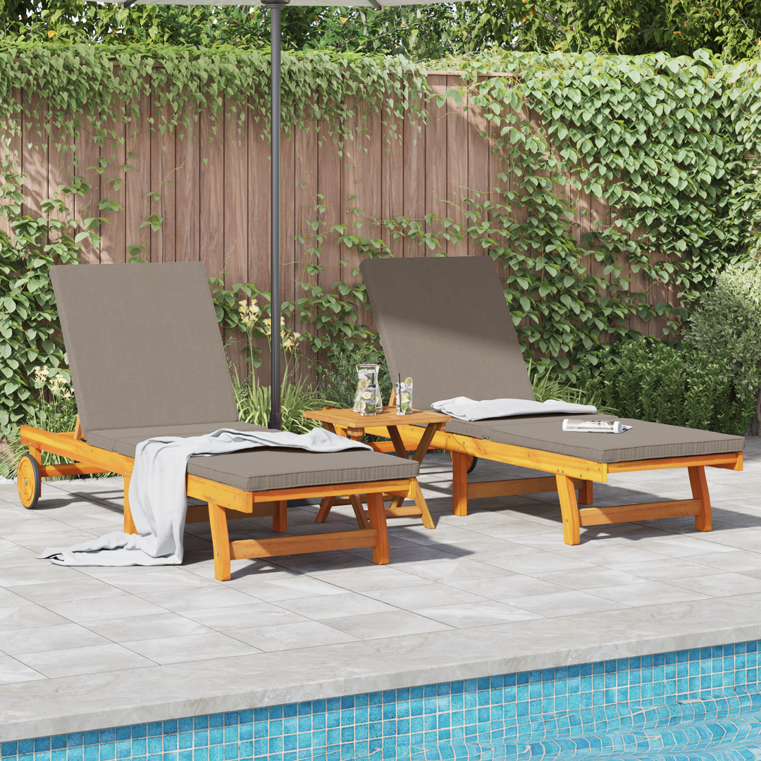Solstol 2-person 2 pcs Brun Massivt Akacietræ