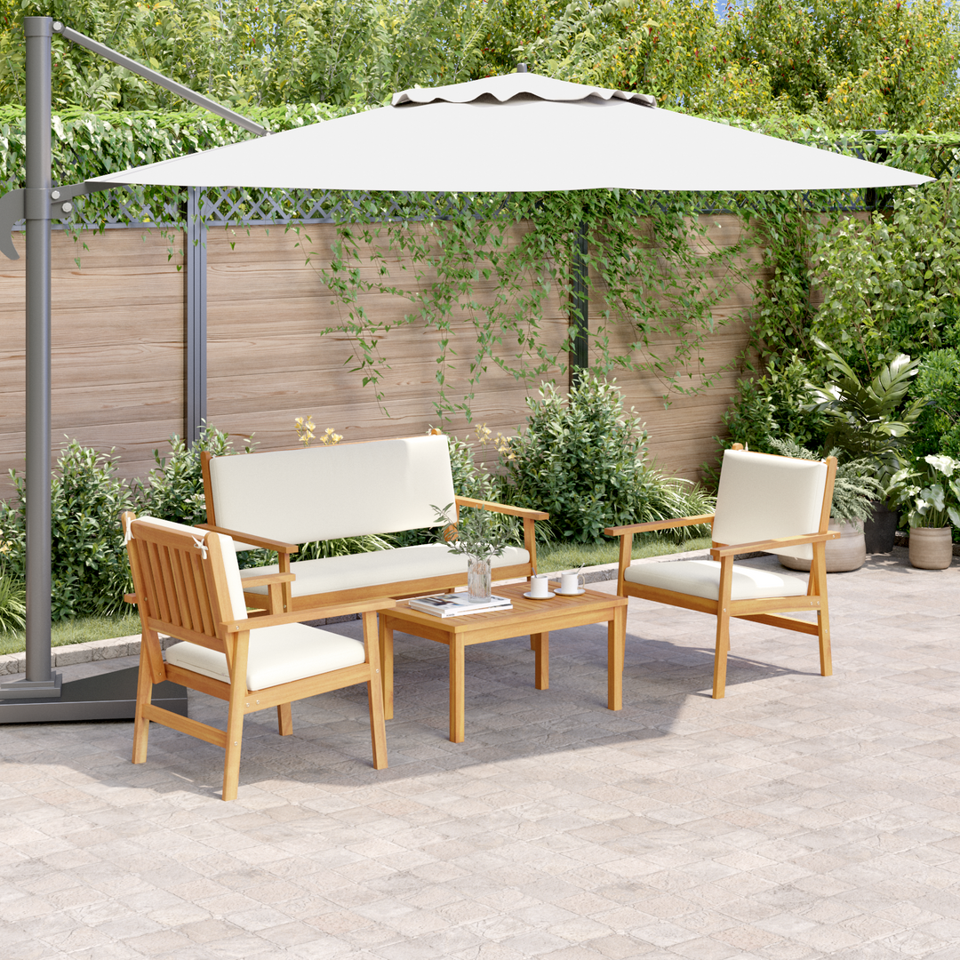 Havesofa Sæt 4 pcs Brun 120 x 65,5 x 79 cm Massivt Akacietræ