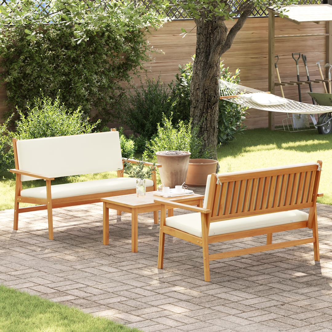 Havesofa Sæt 3 pcs Brun 120 x 65,5 x 79 cm Massivt Akacietræ