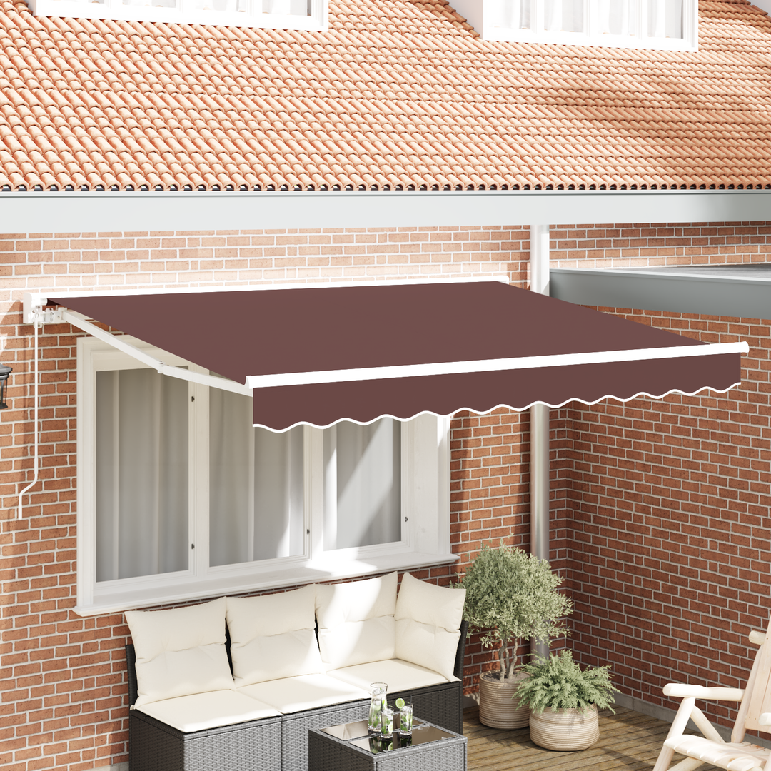 Markiseramme Brun 250 x 200 cm Polyester med PU belægning