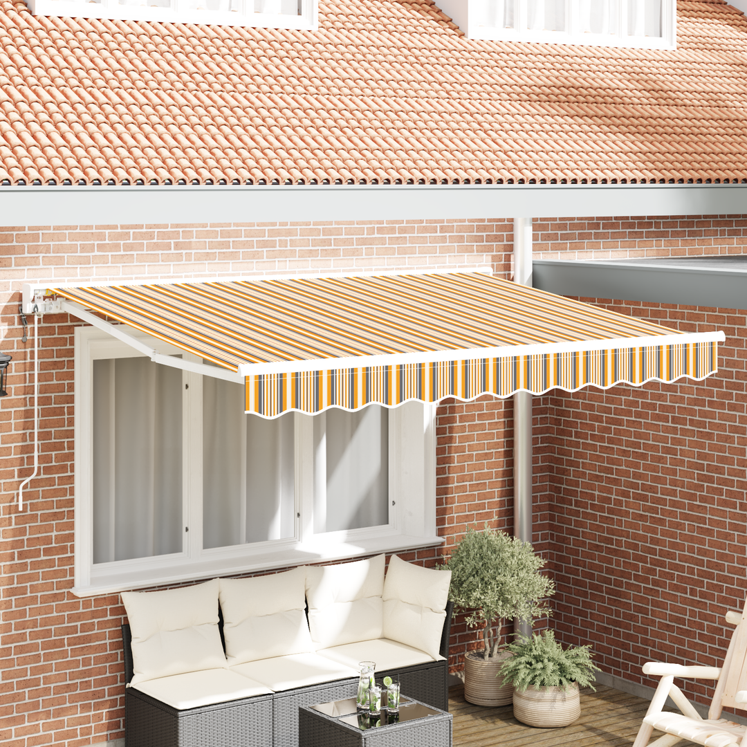 Markiseramme Gul og Grå 250 x 200 cm Polyester med PU belægning