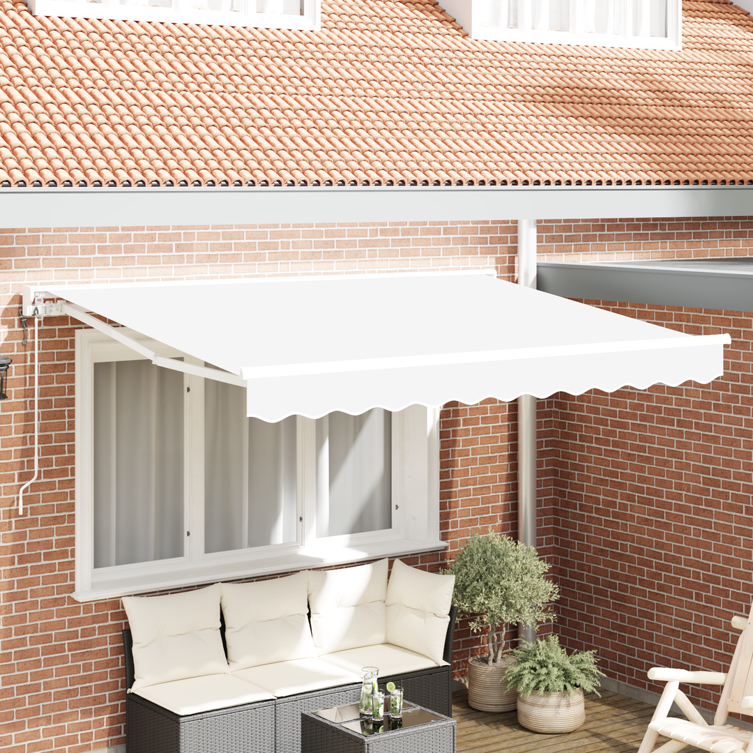 Markiseramme Hvid 250 x 200 cm Polyester med PU belægning