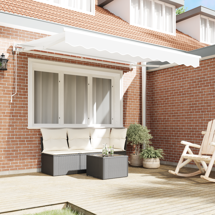 Markiseramme Hvid 250 x 200 cm Polyester med PU belægning