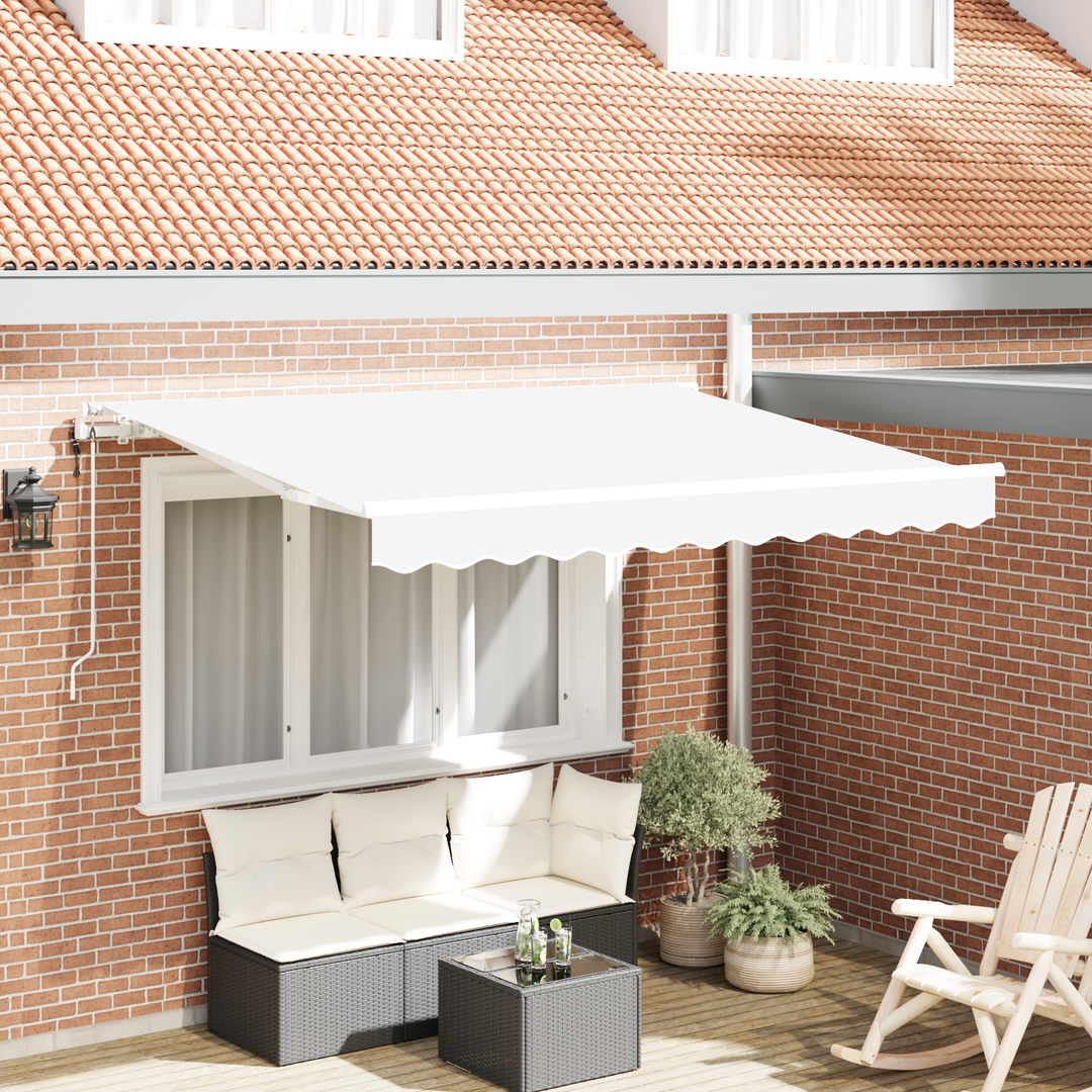 Utrækkelig Markise Hvid 250 x 200 cm Stof