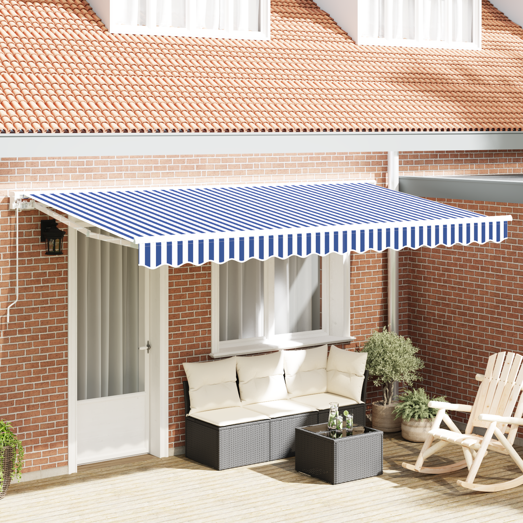 Markiseramme Blå og Hvid 350 x 200 cm