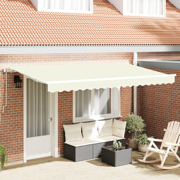 Utrækkelig Markise Creme 350 x 200 cm Stof