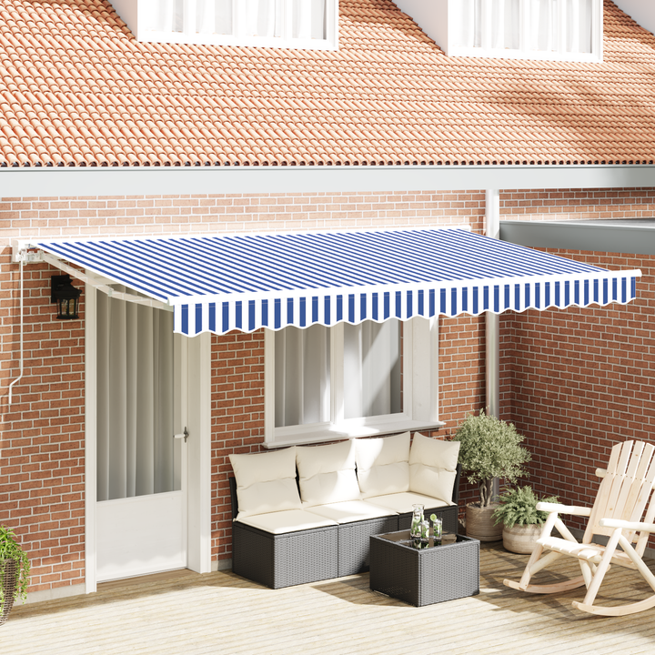 Markiseramme Blå og Hvid 400 x 200 cm