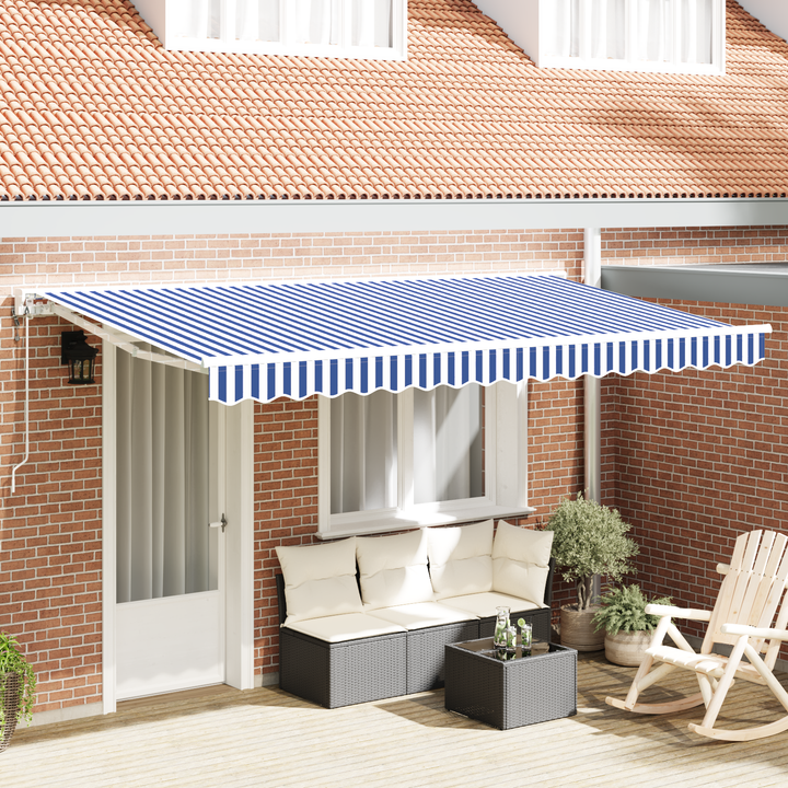 Markiseramme Blå og Hvid 400 x 200 cm