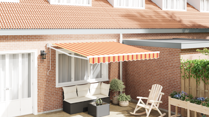 Udtrækkelig markise Gul og orange 300 x 250 cm