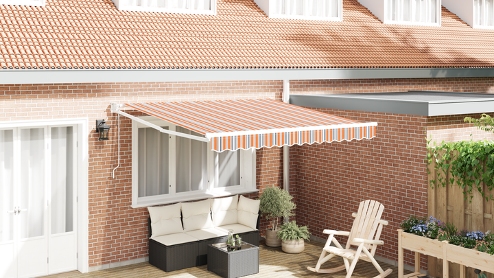 Udtrækkelig markise Flerfarvet 300 x 250 cm Polyester og metal