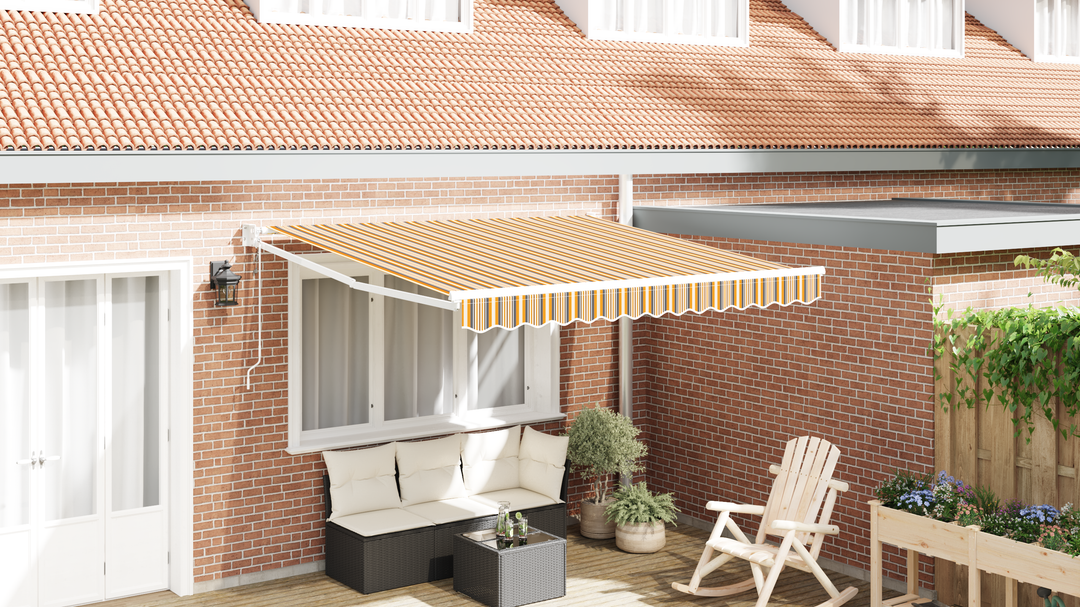 Udtrækkelig markise Flerfarvet 300 x 250 cm Polyester og metal