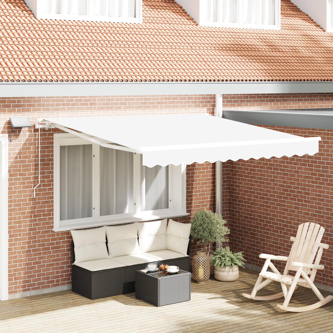 Udtrækkelig markise Hvid 300 x 250 cm Stof og aluminium