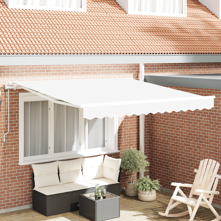 Udtrækkelig markise Hvid 300 x 250 cm Stof og aluminium