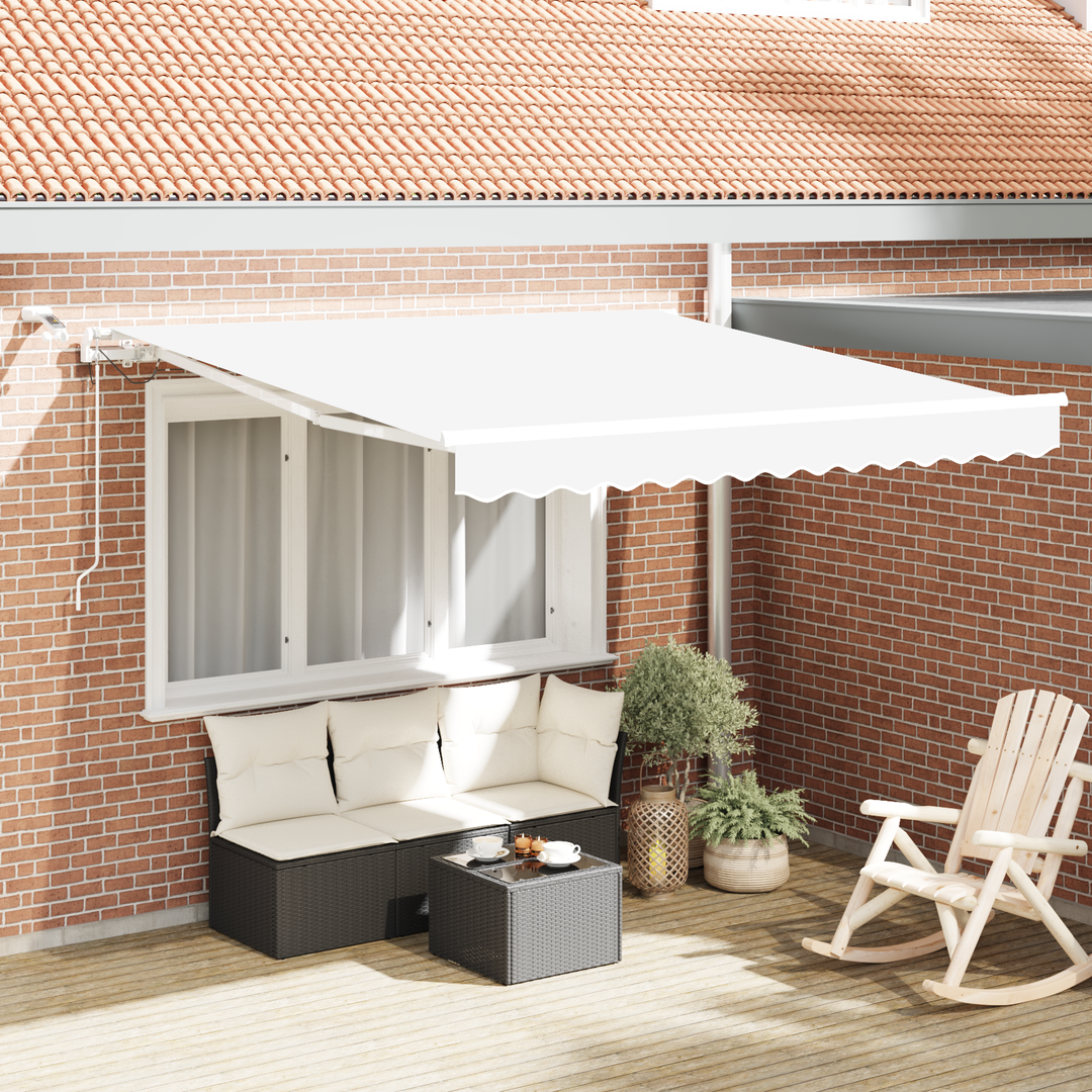 Udtrækkelig markise Hvid 300 x 250 cm Polyester