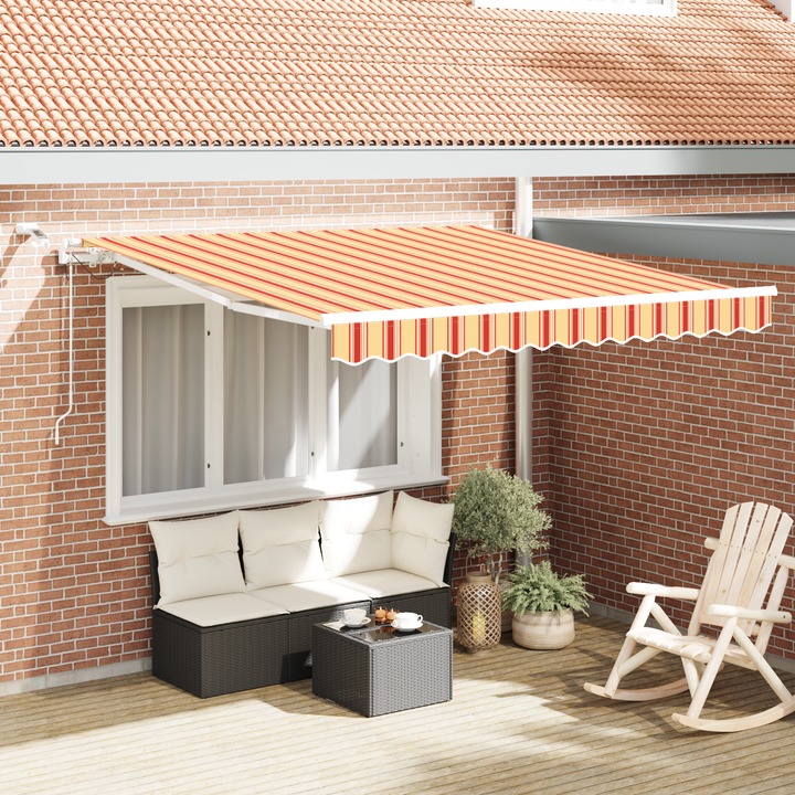 Udtrækkelig markise Gul og orange 350 x 250 cm Polyester