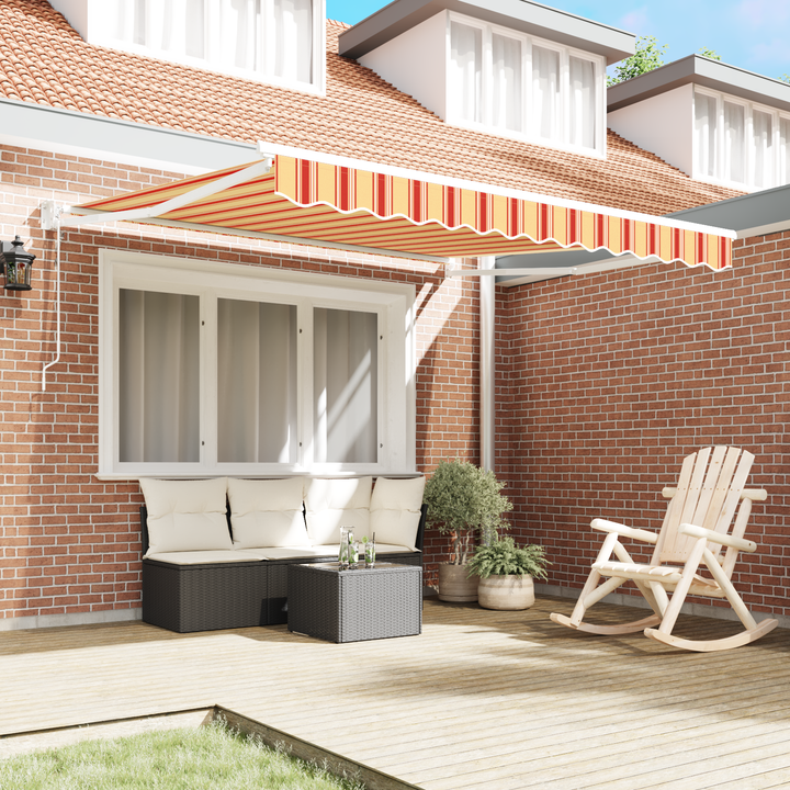 Udtrækkelig markise Gul og orange 350 x 250 x 165 cm