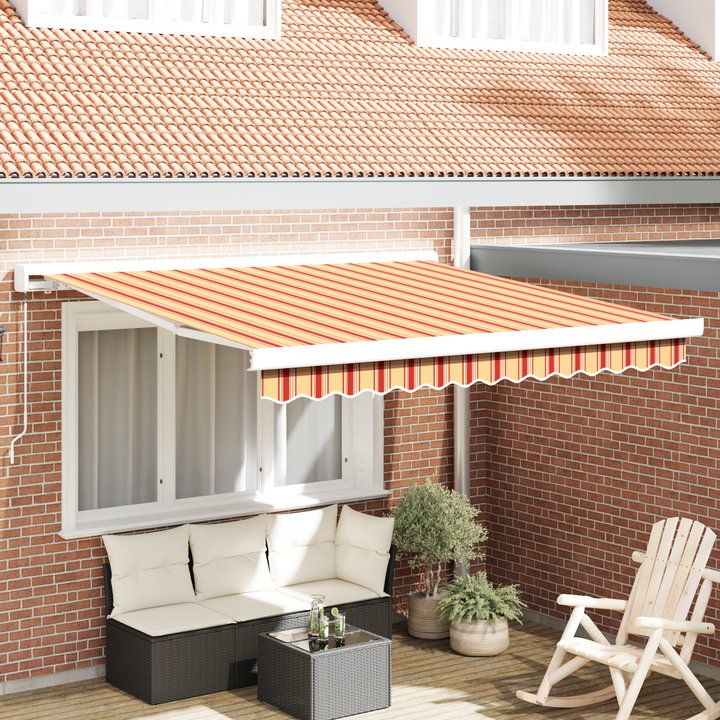 Udtrækkelig markise Gul og orange 350 x 250 cm