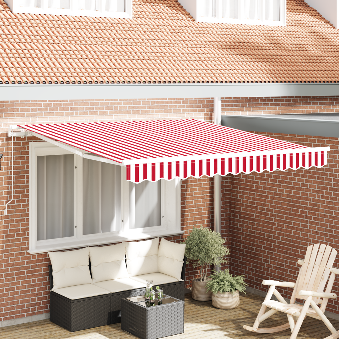 Udtrækkelig markise Rød 350 x 250 cm Polyester og Aluminium