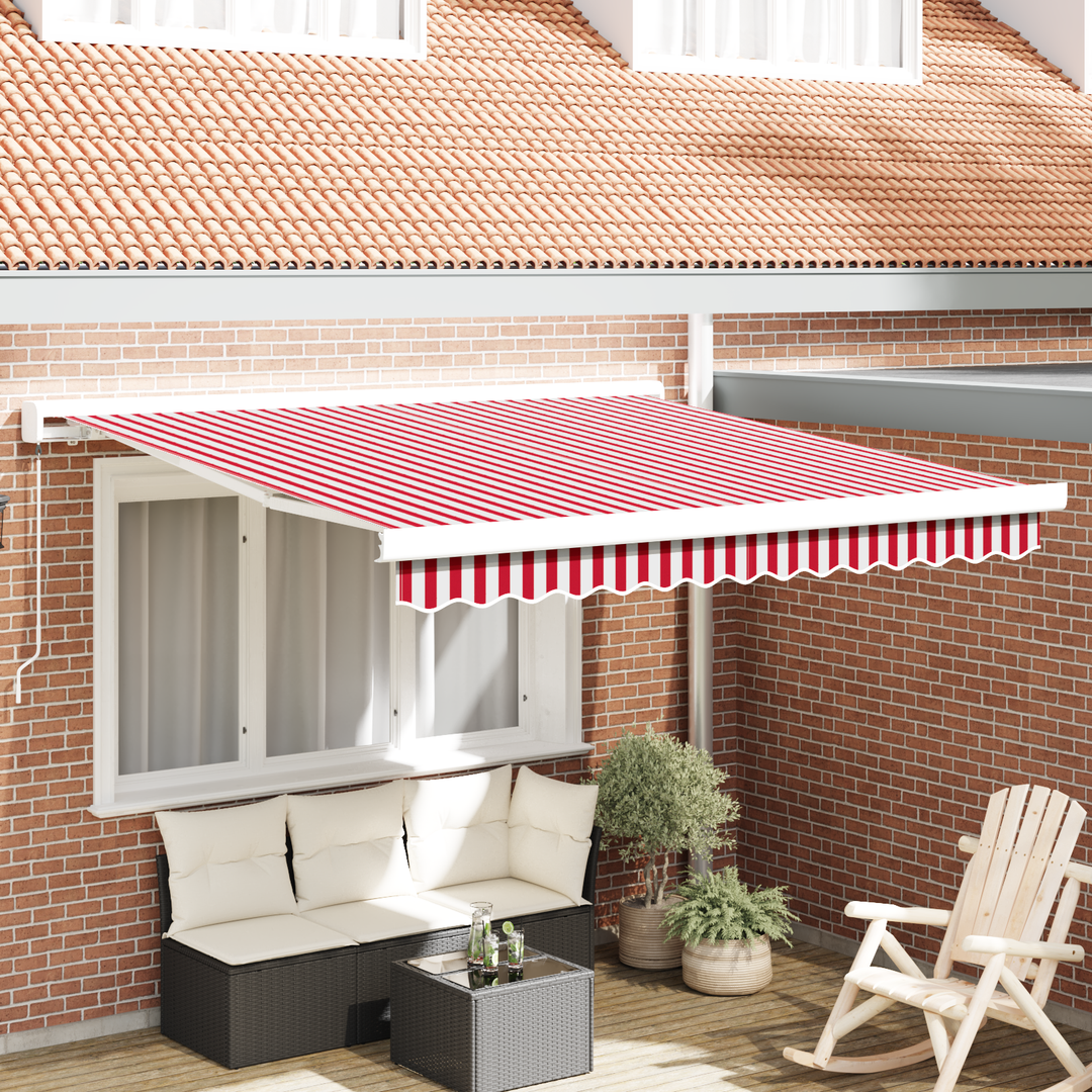Udtrækkelig markise Rød og Hvid 350 x 250 cm