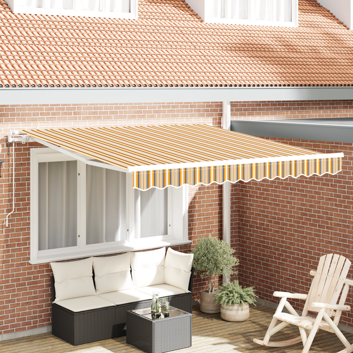 Udtrækkelig markise Flerfarvet 350 x 250 cm Stof og aluminium