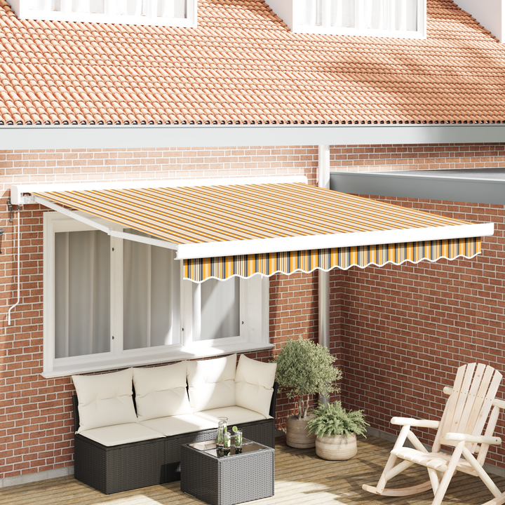 Udtrækkelig markise Flerfarvet 350 x 250 cm Stof og Metal