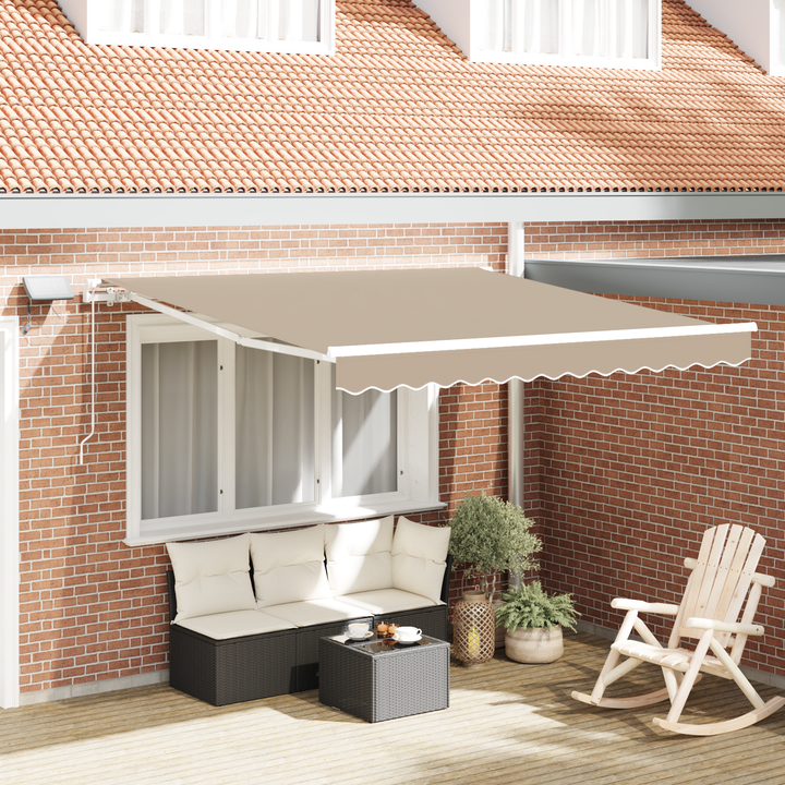 Udtrækkelig markise Beige 350 x 250 cm Stof og aluminium