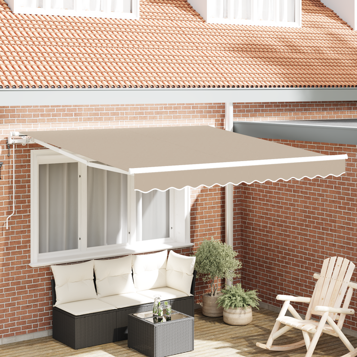 Udtrækkelig markise Beige 350 x 250 cm Stof og aluminium