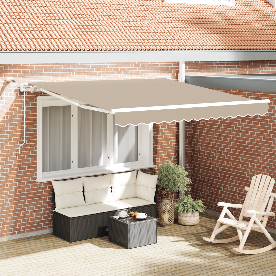 Udtrækkelig markise Beige 350 x 250 cm Polyester